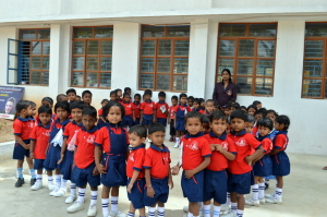 Students at Vailankanni School in Barugur